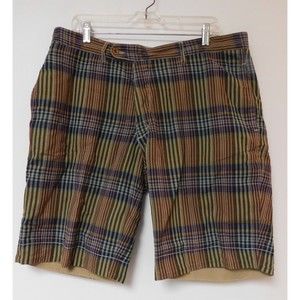 Vintage Polo Ralph Lauren Reversible Plaid  Khaki Chino Shorts  Size 35